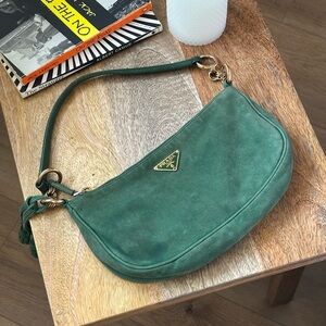 COPY - Green suede vintage Prada shoulder bag